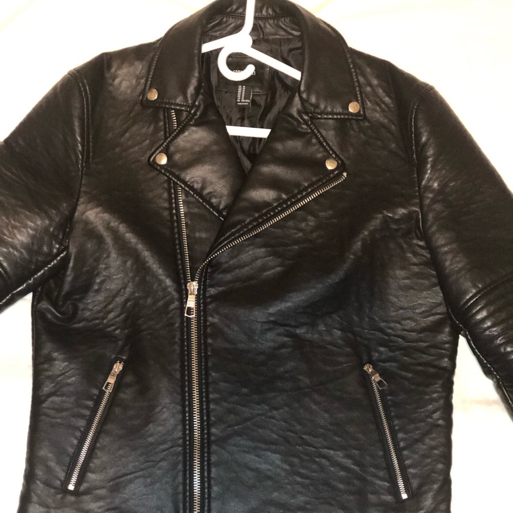 Faux leather biker jacket